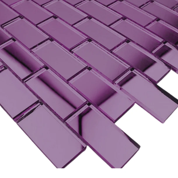 PEGATINA MOSAICO 3D TIPO ESPEJO 30X30 MORADO - 1