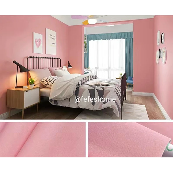 PAPEL MURAL PVC TEXTURIZADO ROSA SÓLIDO - 1