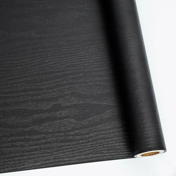 PAPEL TEXTURIZADO ESTILO MADERA NEGRO - 1