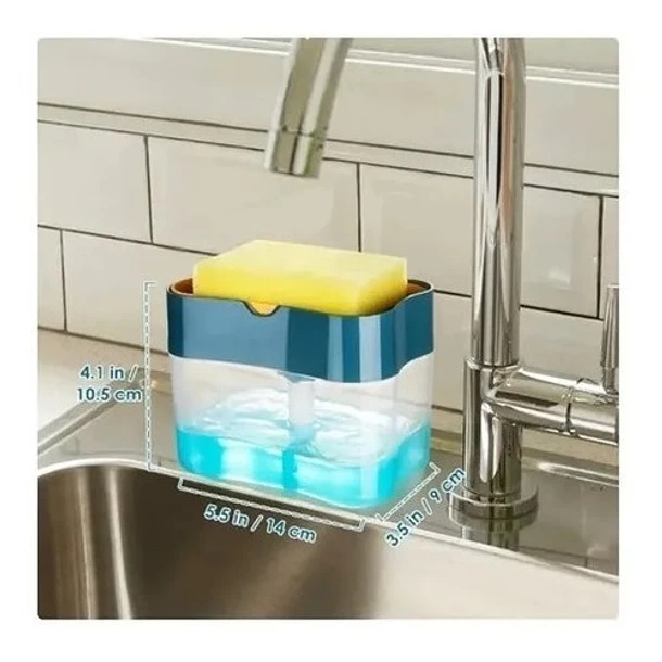 DISPENSADOR DE LAVALOZAS MANUAL ESPONJA Y RECIPIENTE - 1