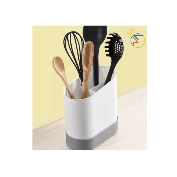 ORGANIZADOR DE CUBIERTOS O CEPILLOS DE DIENTE CON DRENAJE DE LÍQUIDO MULTIUSO PARA COCINA Y BAÑO - 1