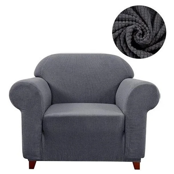 CUBRE SOFA PROTECTOR POLTRONA 1 CUERPO TELA GRUESA CUADRILLE COLORGRIS - 1