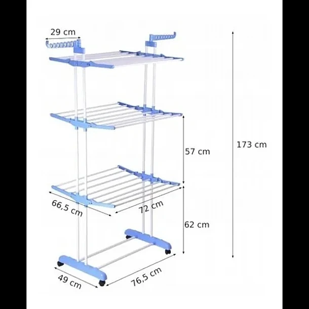 TENDEDERO PLEGABLE CON ALAS , COLGADOR ROPA PLEGABLE - 1
