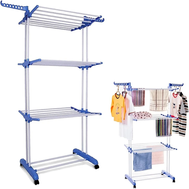 TENDEDERO PLEGABLE CON ALAS , COLGADOR ROPA PLEGABLE - 3