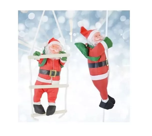 VIEJITO PASCUERO ADORNO NAVIDAD COLGANTE ESCALERA 60CM - 2