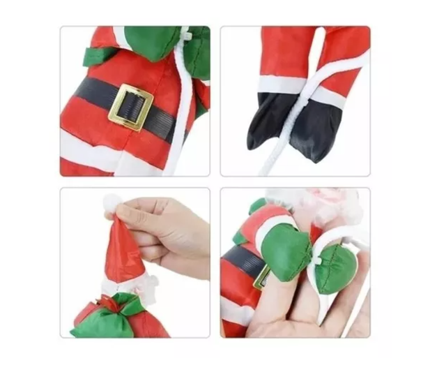 VIEJITO PASCUERO ADORNO NAVIDAD COLGANTE ESCALERA 60CM - 3