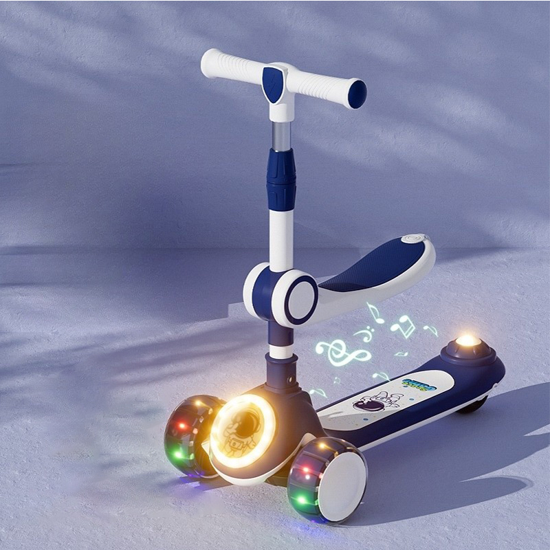 SCOOTER 2 EN 1, RUEDA CON LUZ Y SONIDO, SPACEMAN AZUL - 5