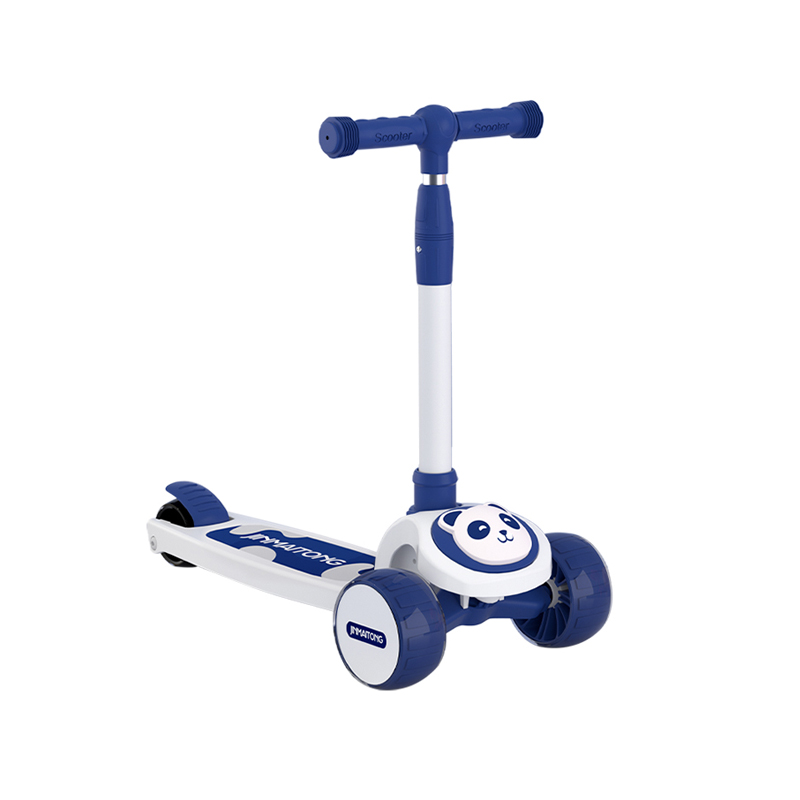 SCOOTER BEYAI INFANTIL PREMIUM OSO PANDA RUEDA CON LUCES AZUL - 1