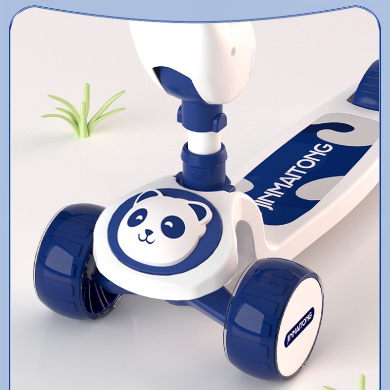 SCOOTER BEYAI INFANTIL PREMIUM OSO PANDA RUEDA CON LUCES AZUL - 5