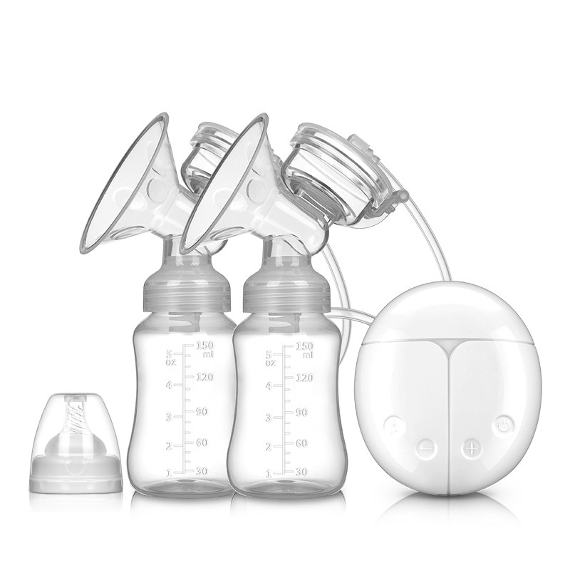 SET BEYAI BLANCO 2 UNIDADES DE EXTRACTOR DE LECHE MATERNA ELÉCTRICO DOBLE USB 150ML - 1