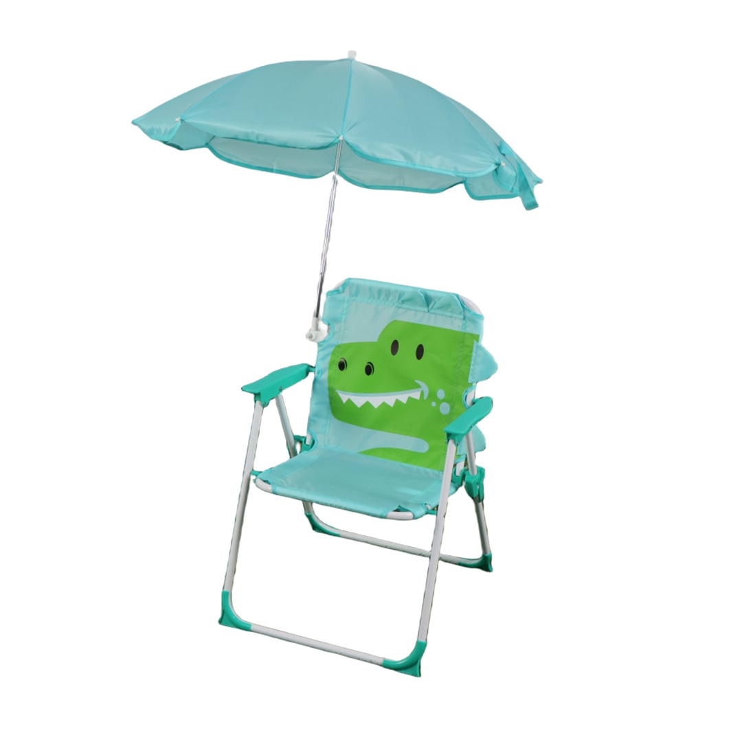 SILLA PLEGABLE BEYAI CAMPING ANIMALES NIÑOS CON SOMBRILLA DINOSAURIO VERDE - 2