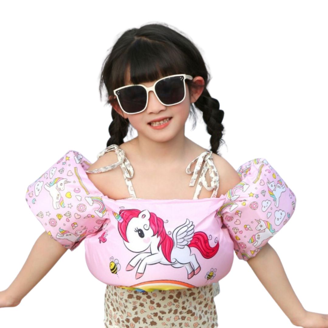 FLOTADOR CHALECO SALVAVIDA NIÑO PARA BAÑO O NATACIÓN, UNICORNIO ROSA | Rosado - 2