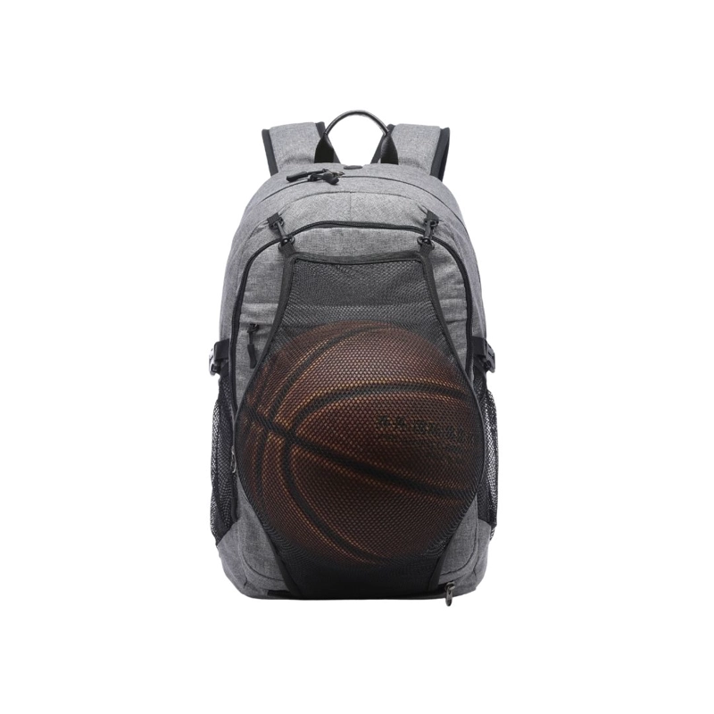 MOCHILA BABYLUNA GRIS IMPERMEABLE CON CARGA USB Y MALLA PORTA BALÓN - 2
