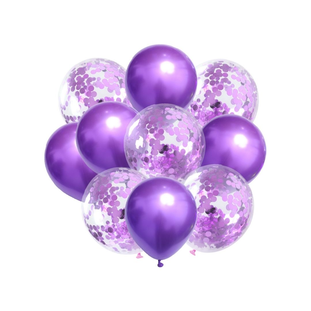 SET BABYLUNA 12 GLOBO PREMIUM FIESTAS MÁS INFLADOR MORADO - 1