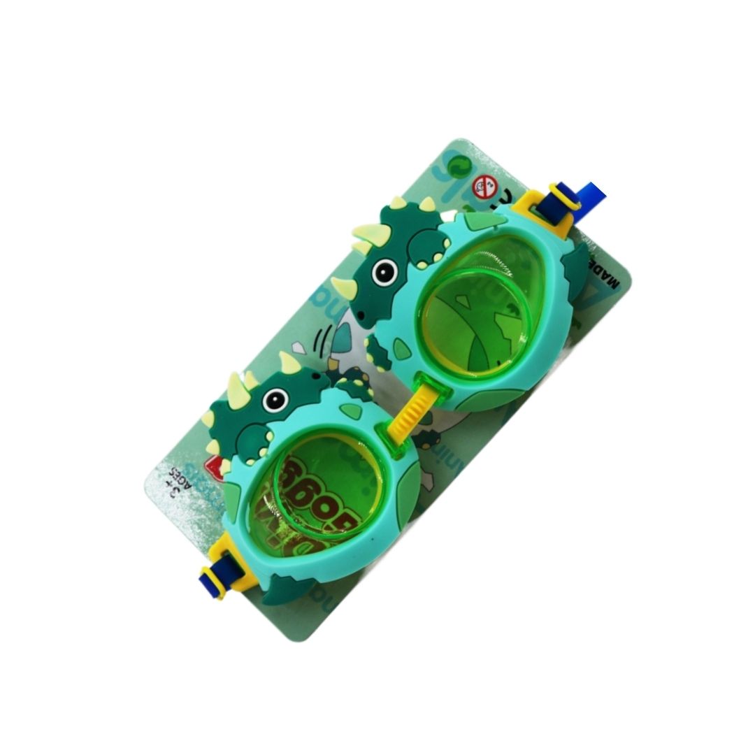 LENTES DE NATACIÓN BABYLUNA PISCINA NIÑOS CON CORREA DINOSAURIO VERDE - 2