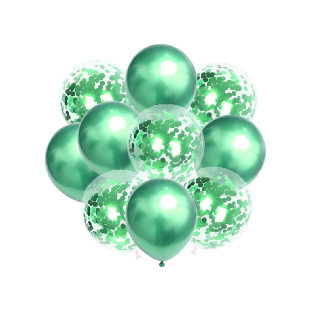 SET BABYLUNA 12 GLOBO PREMIUM FIESTAS VERDE MÁS INFLADOR - 1