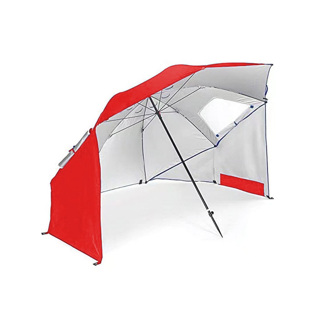 SOMBRILLA Y PARAVIENTO IMPERMEABLE CON PROTECCIÓN UV PARA PLAYA O CAMPING ROJO | Rojo - 1