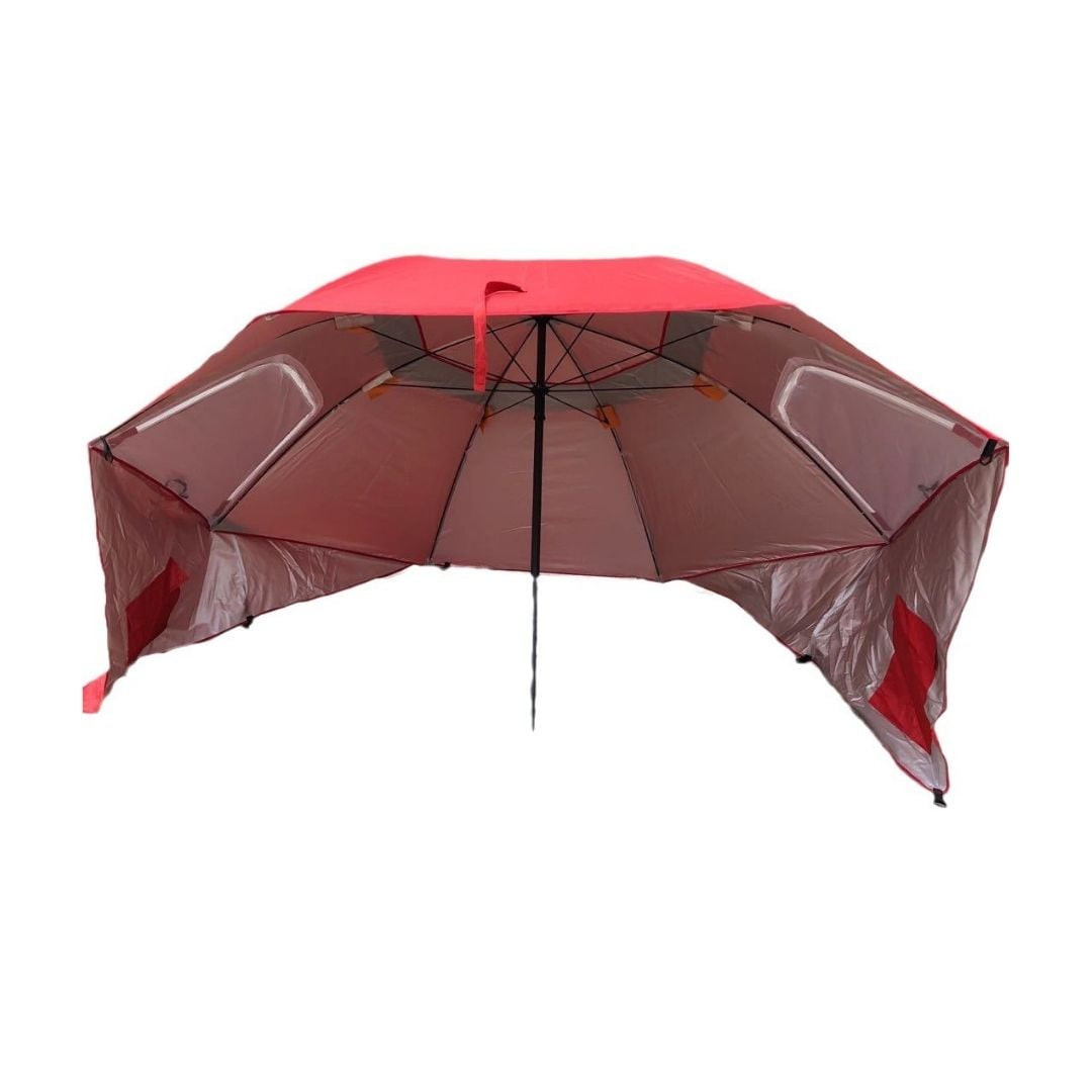 SOMBRILLA Y PARAVIENTO IMPERMEABLE CON PROTECCIÓN UV PARA PLAYA O CAMPING ROJO | Rojo - 3