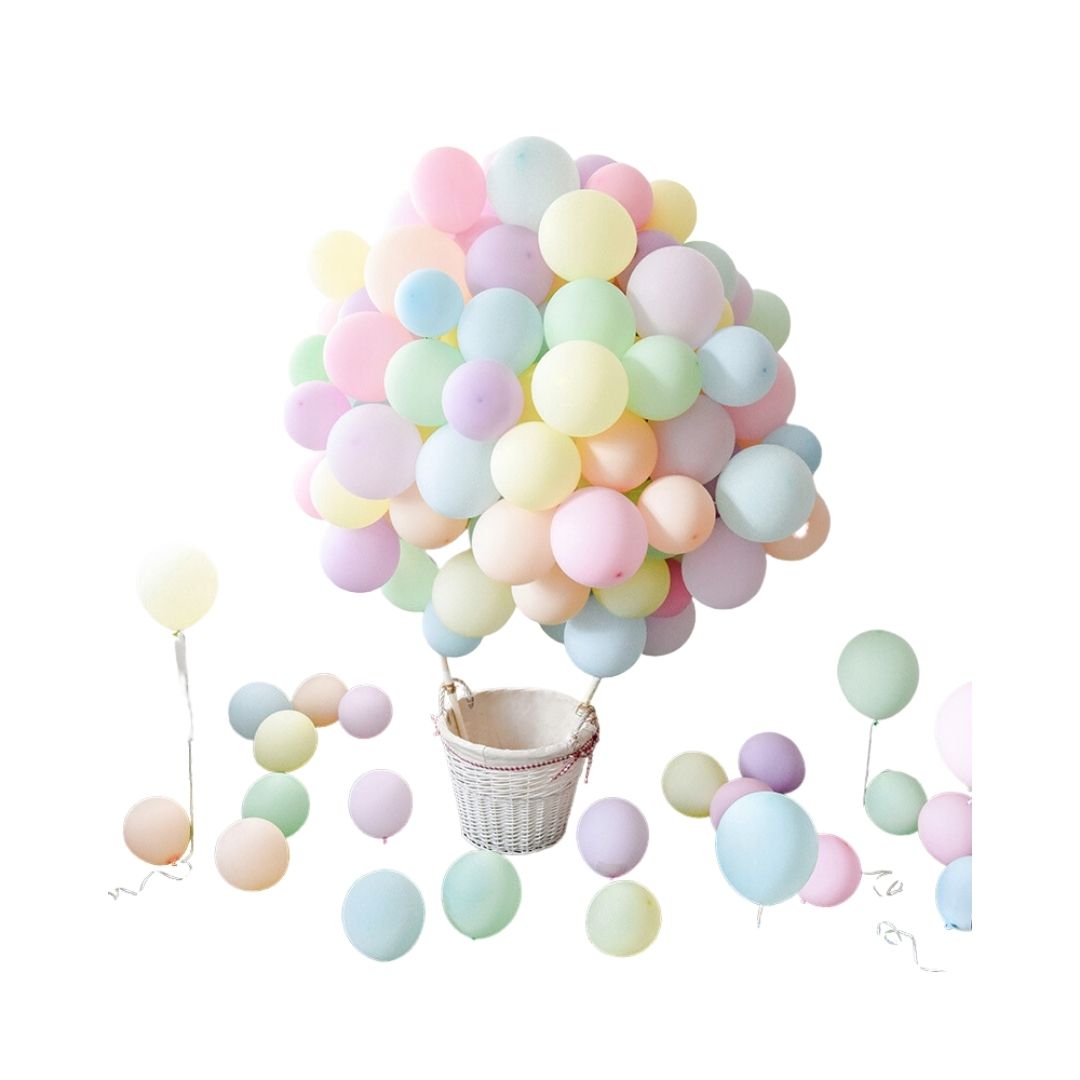 PACK X100 GLOBO BABYLUNA MACARÓN FIESTAS O CUMPLEAÑOS CON INFLADOR - 2
