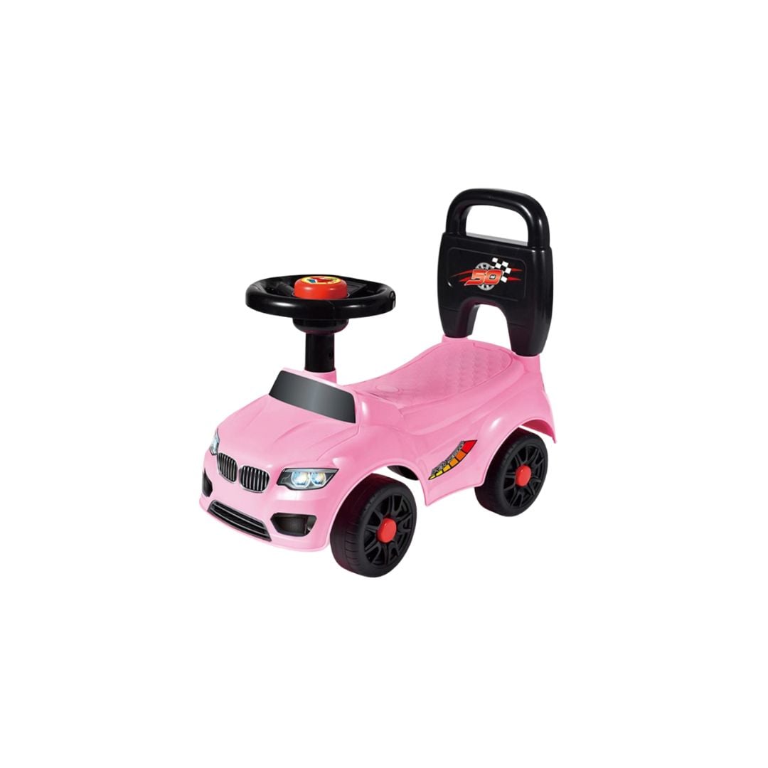 AUTO CORREPASILLOS ANDADOR PARA NIÑOS CON SONIDO ROSADO - 1