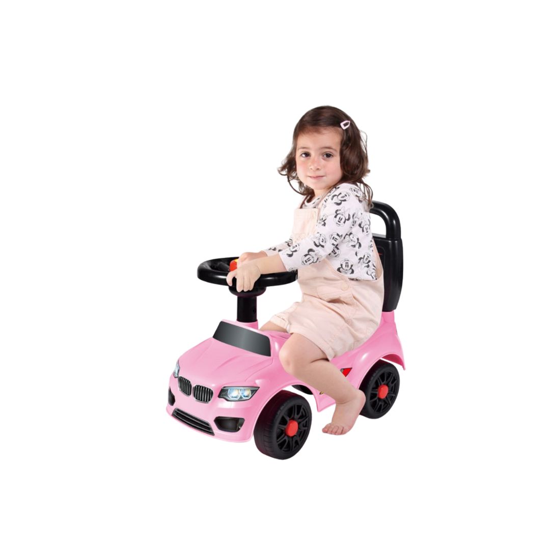AUTO CORREPASILLOS ANDADOR PARA NIÑOS CON SONIDO ROSADO - 2