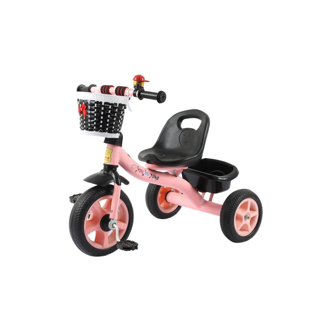 TRICICLO BICICLETA 2 EN 1 METÁLICO PARA NIÑOS ROSADO - 2