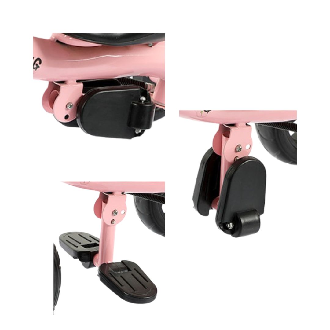 TRICICLO BICICLETA 2 EN 1 METÁLICO PARA NIÑOS ROSADO - 5