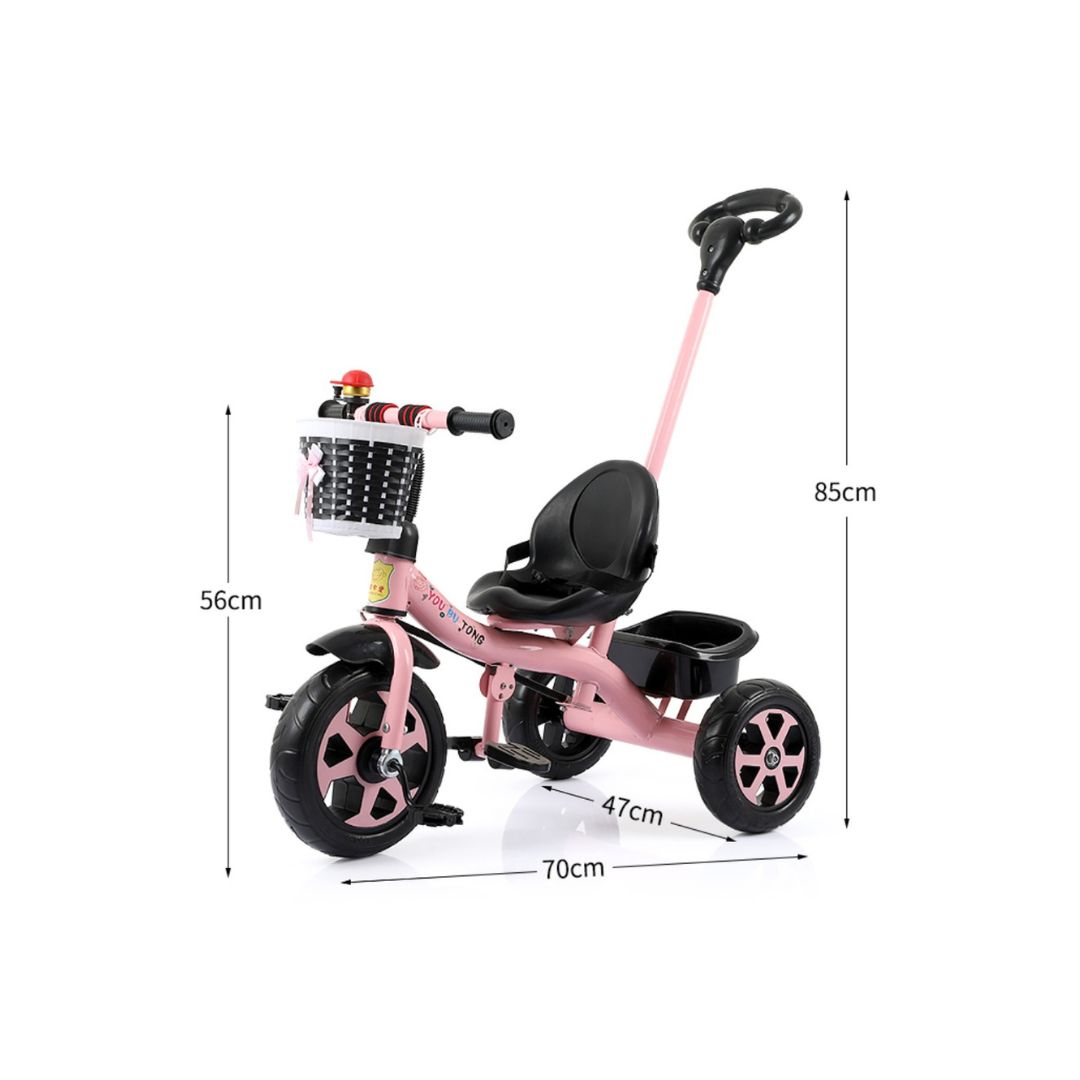 TRICICLO BICICLETA 2 EN 1 METÁLICO PARA NIÑOS ROSADO - 7