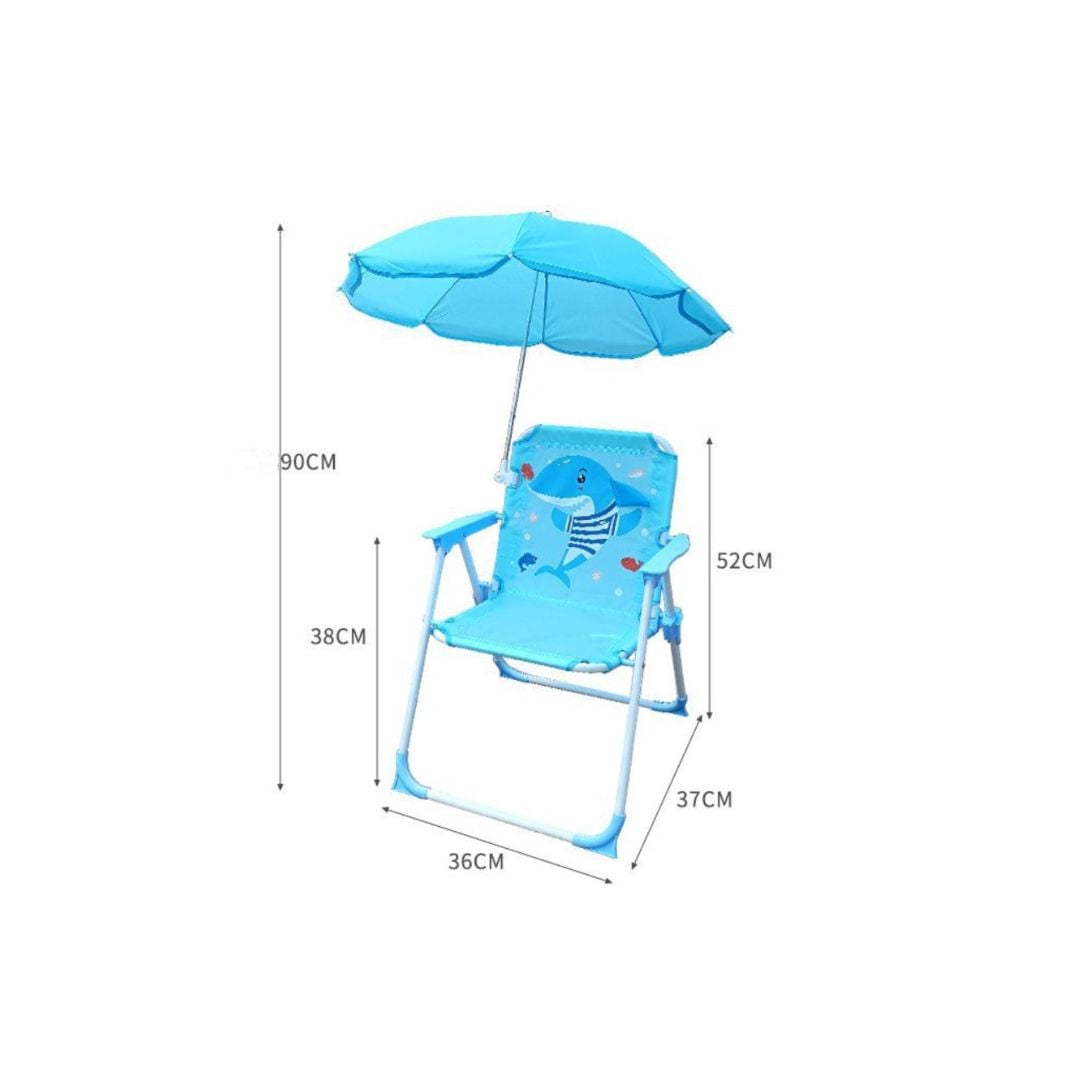 SILLA PLEGABLE PARA NIÑOS BABYLUNA CON SOMBRILLA PARA CAMPING DELFÍN - 3