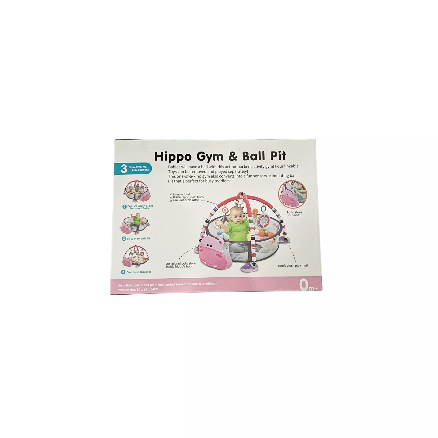 GIMNASIO CENTRO DE JUEGOS PARA BEBÉ Y PISCINA PELOTAS HIPPO - 6