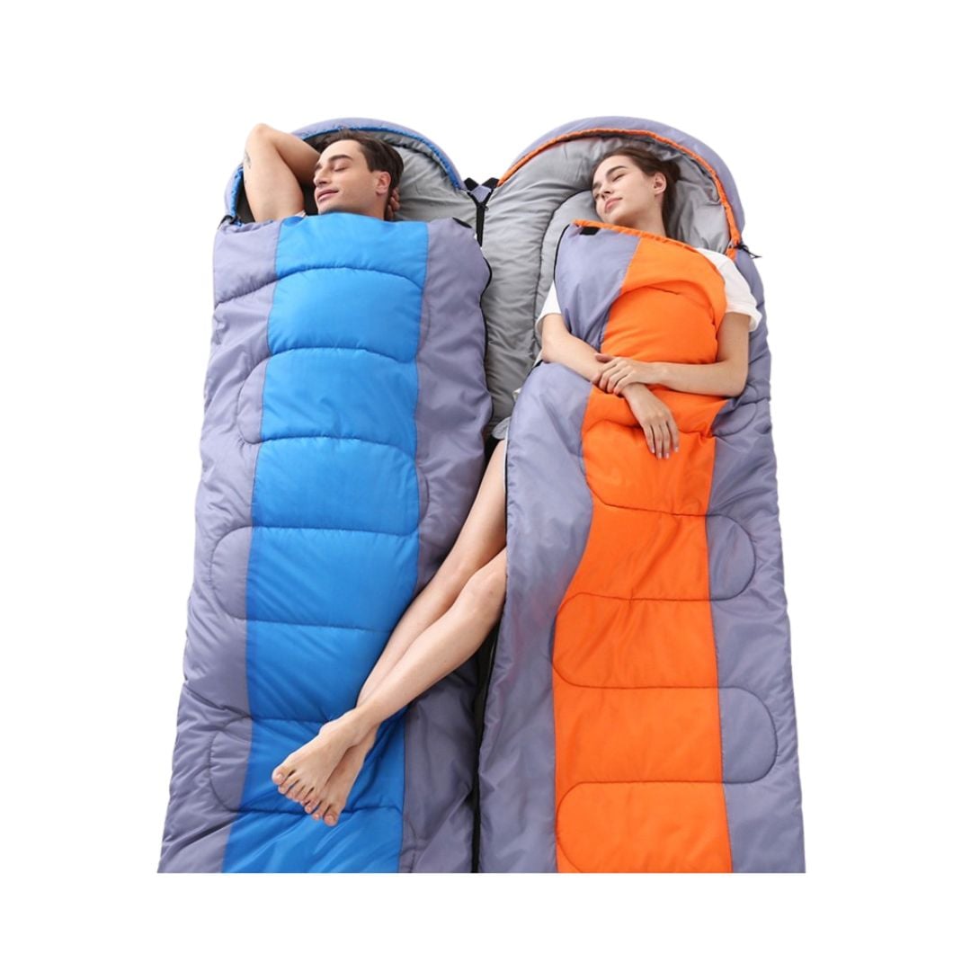 SACO DE DORMIR BABYLUNA CAMPING 1800G CON GORRO PLAYA CABAÑA ALGODÓN NARANJO - 3