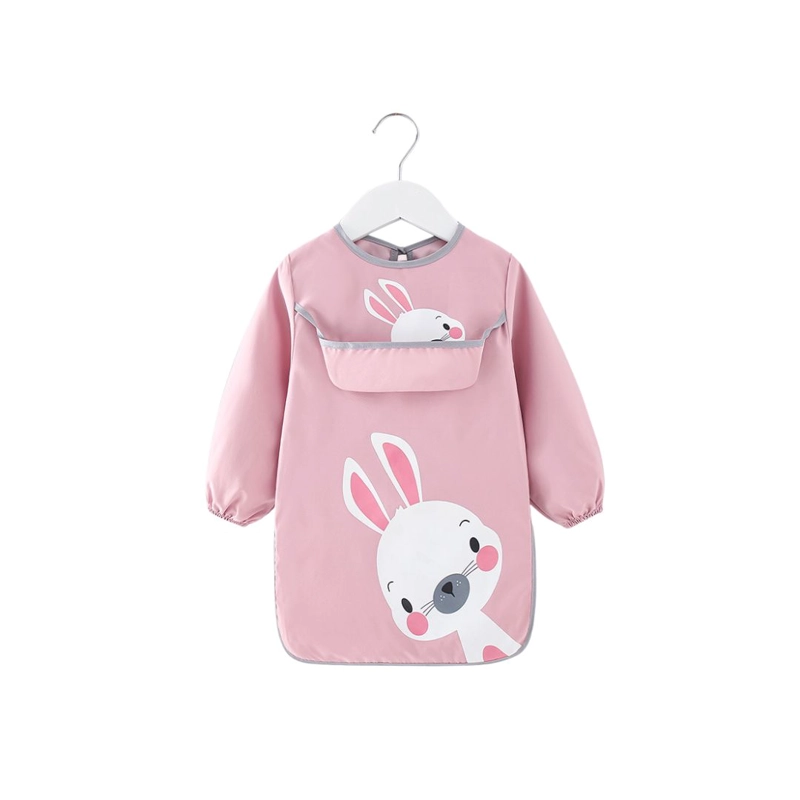 DELANTAL BABYLUNA BABERO LARGO IMPERMEABLE NIÑAS ROSADO - 1