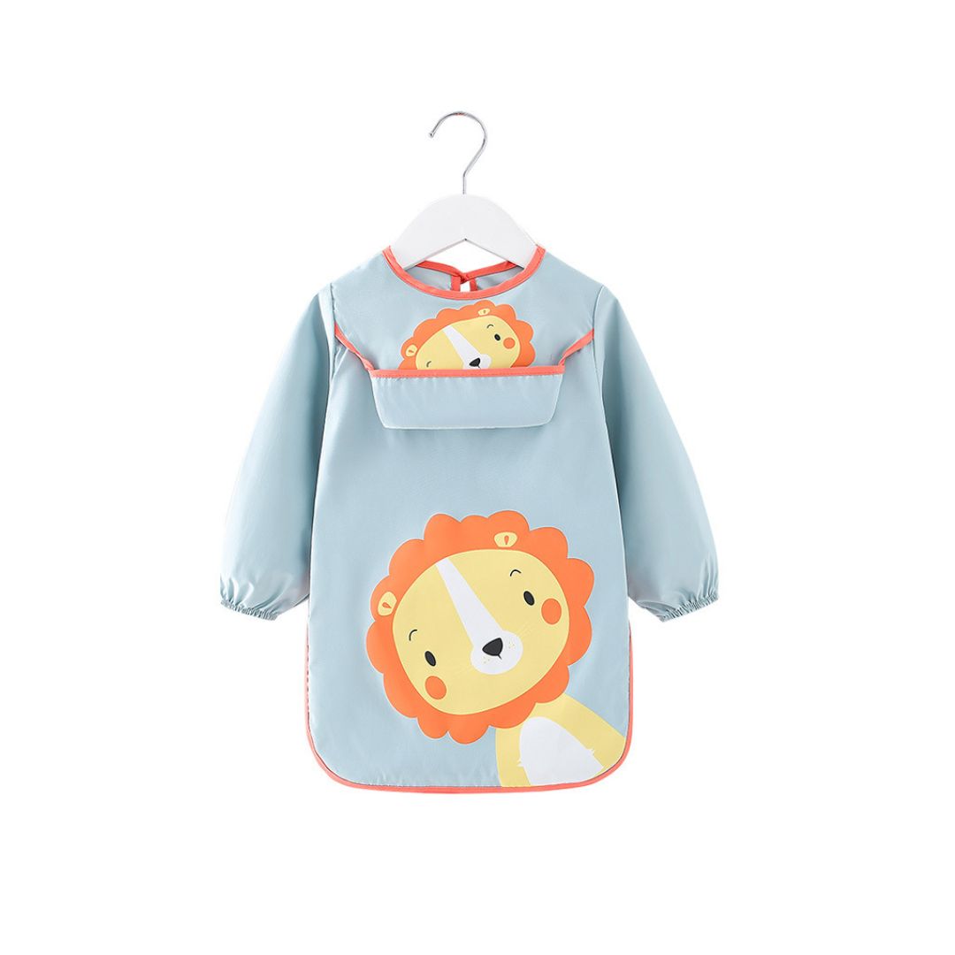DELANTAL BABYLUNA BABERO LARGO IMPERMEABLE NIÑOS CELESTE - 1