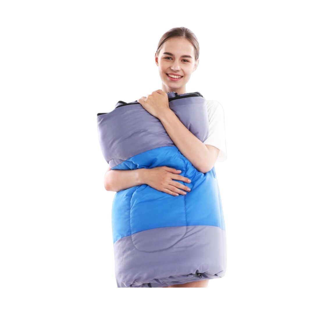 SACO DE DORMIR BABYLUNA CAMPING 1800G CON GORRO PLAYA CABAÑA ALGODÓN AZUL - 4