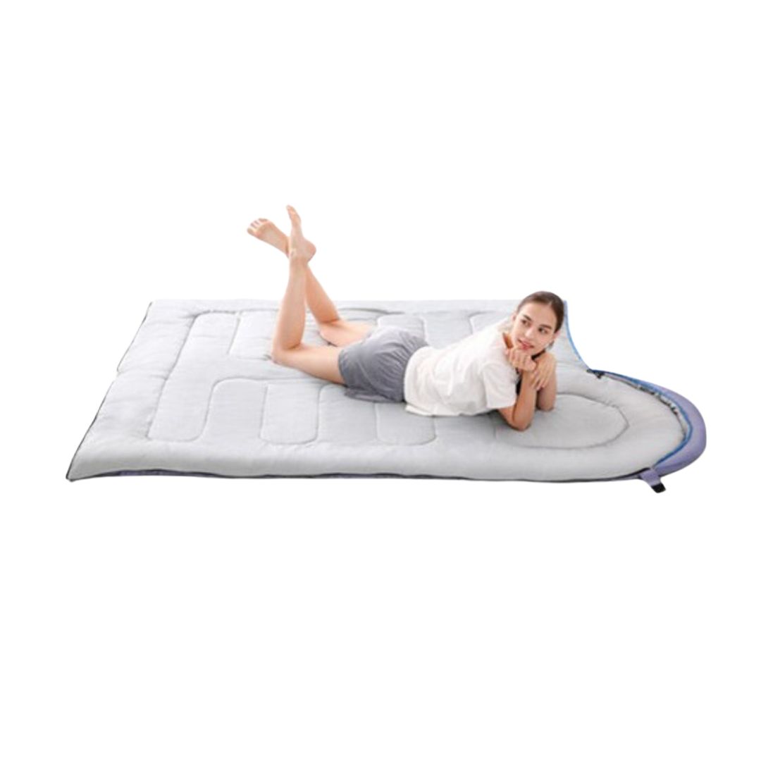 SACO DE DORMIR BABYLUNA CAMPING 1800G CON GORRO PLAYA CABAÑA ALGODÓN AZUL - 5