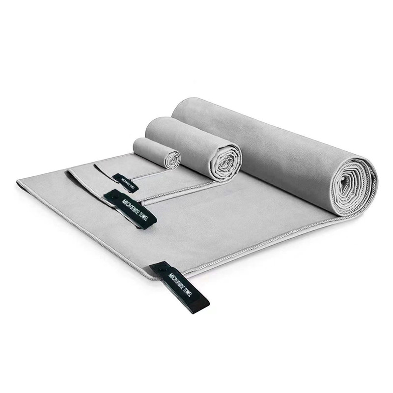 TOALLA MICROFIBRA BABYLUNA DE DEPORTE BAÑO VIAJE 3 PCS GRIS - 1