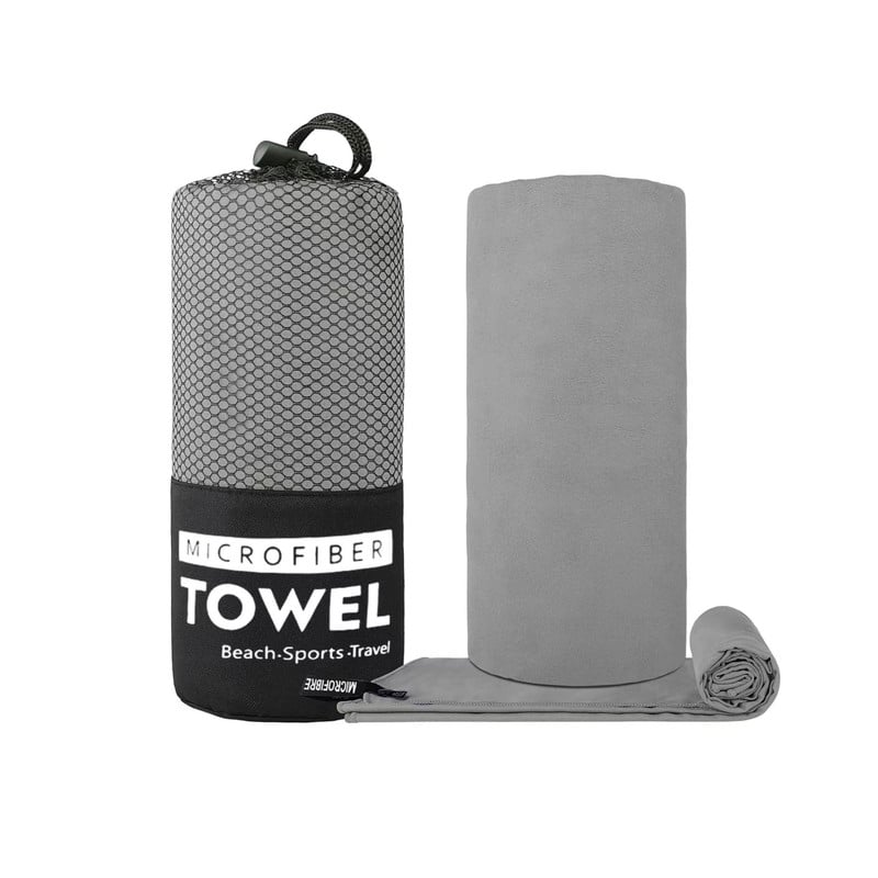 TOALLA MICROFIBRA BABYLUNA DE DEPORTE BAÑO VIAJE 3 PCS GRIS - 3