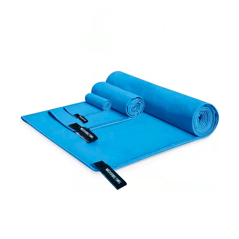 TOALLA MICROFIBRA BABYLUNA DE DEPORTE BAÑO VIAJE 3 PCS CELESTE - 1