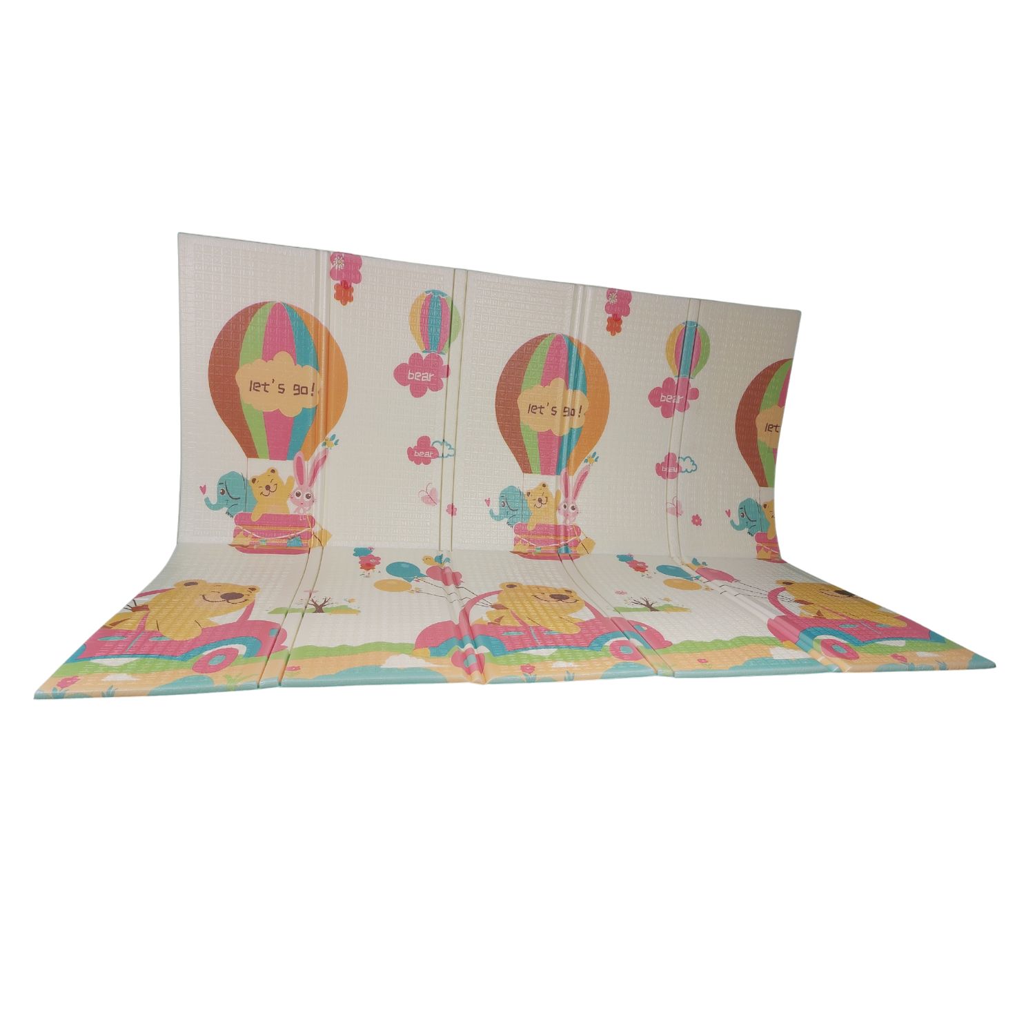ALFOMBRA BABYLUNA ANTIGOLPES BEBÉ CON BOLSO 150X200X1 CM OSOS Y VIAJES MULTICOLOR - 3