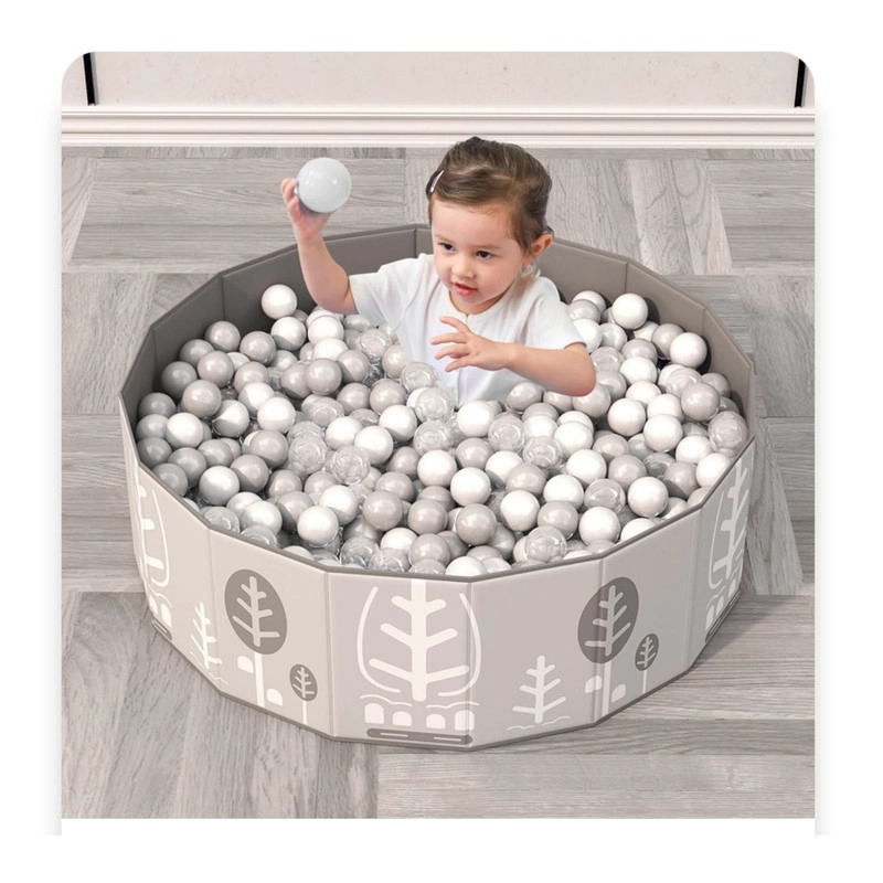 CORRAL BEBÉ MULTIUSO CON ALFOMBRA Y 8 JUEGOS, 160*160*63CM GRIS - 5