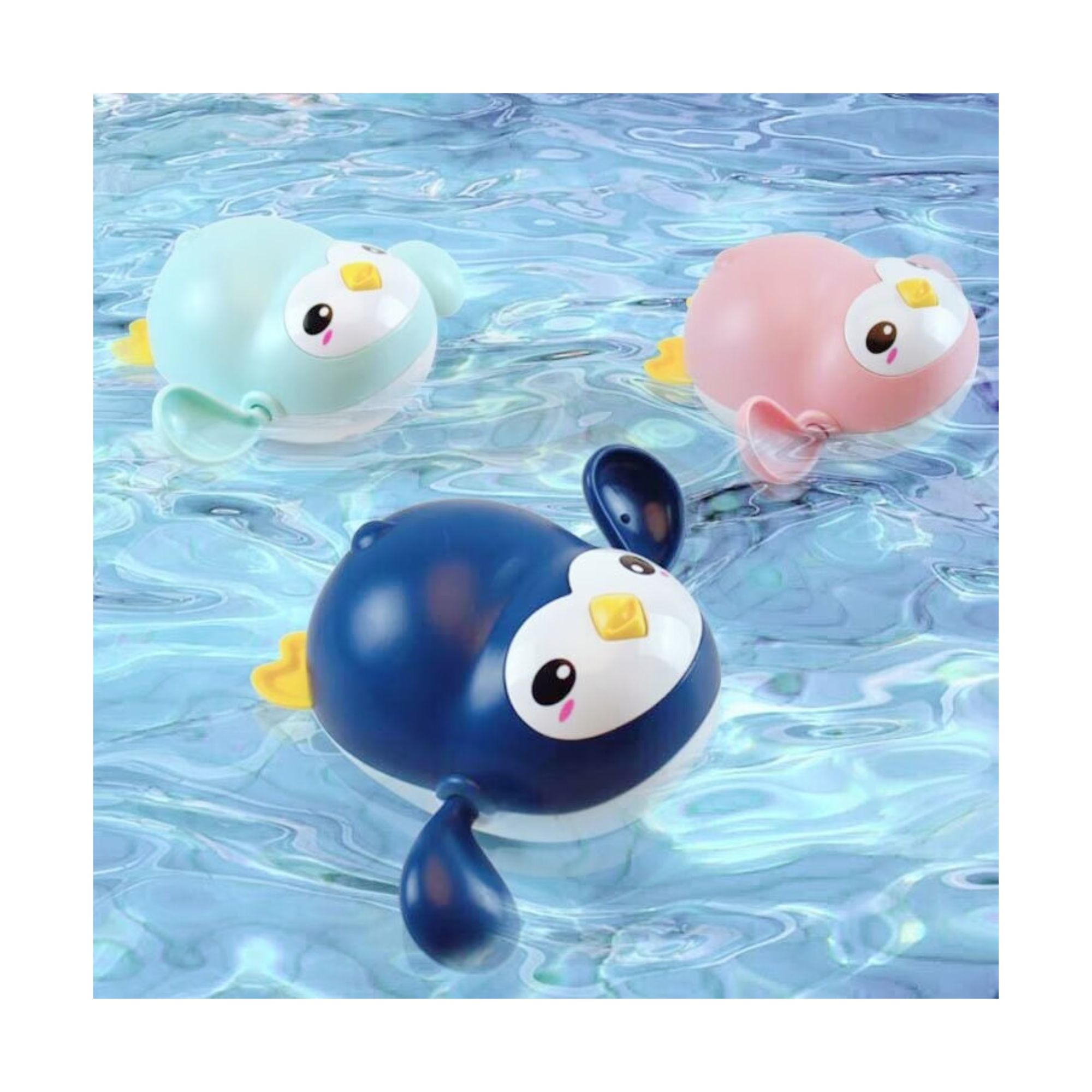SET BABYLUNA 4 JUGUETES NADADORES BAÑO BEBÉ PINGÜINO Y TORTUGA MULTICOLOR - 3
