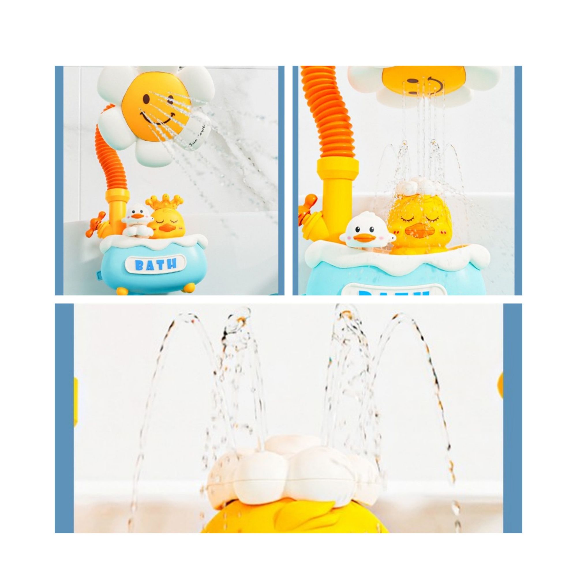 LANZA AGUA BABYLUNA JUGUETE BAÑO BEBÉ GIRASOL AMARILLO - 3