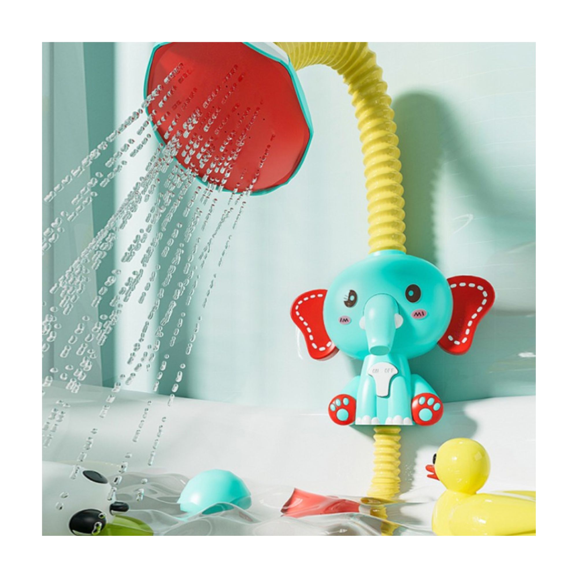 LANZA AGUA BABYLUNA JUGUETE BAÑO BEBÉ ELEFANTE CELESTE - 3