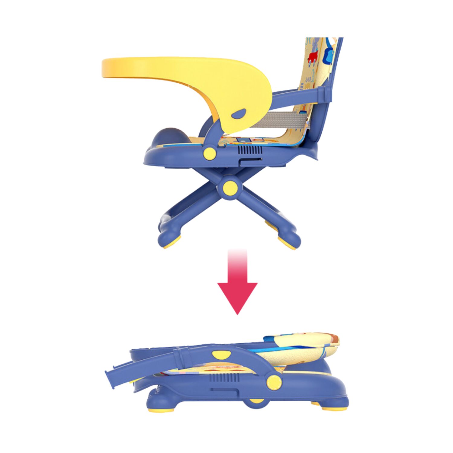SILLA BABYLUNA SIL2EN1 2 EN 1 COMER O JUGAR PORTÁTIL COJÍN ANIMALES AZUL - 4