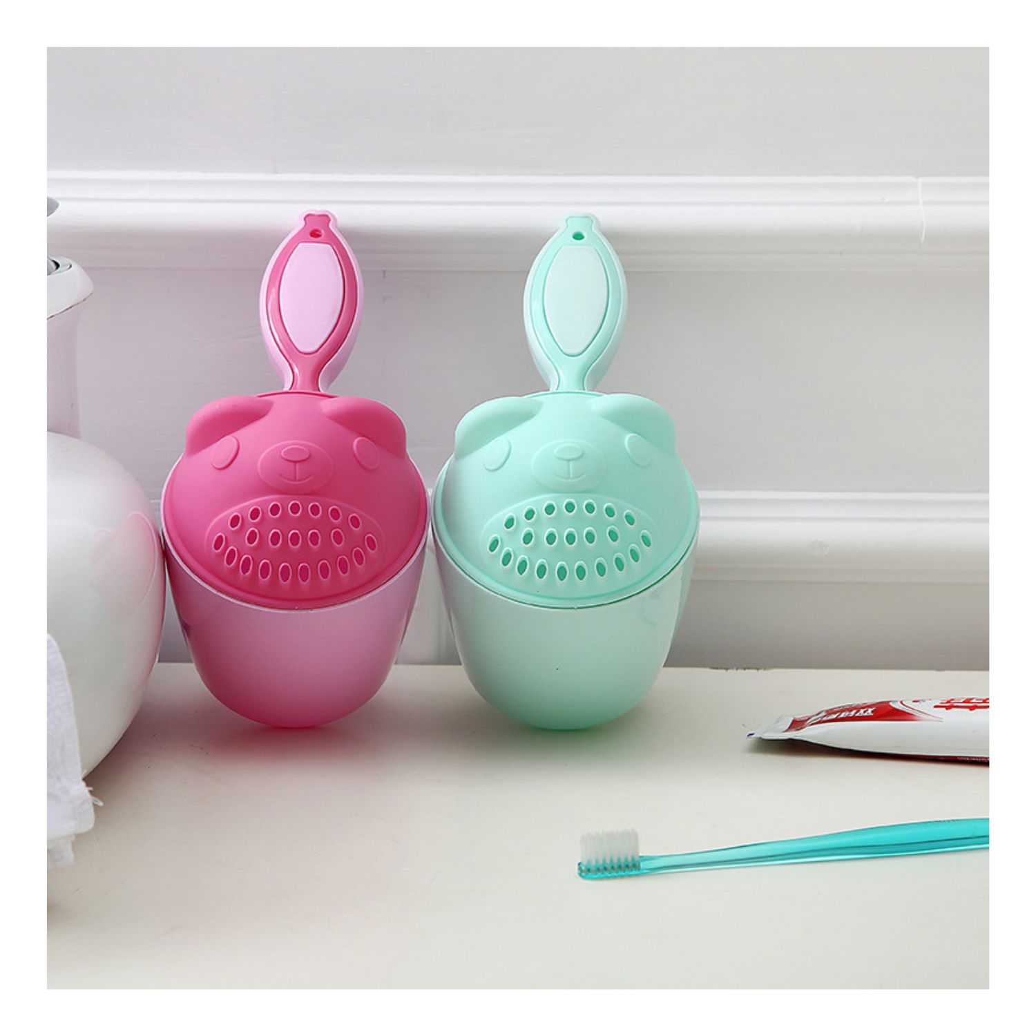 JUEGO REGADERA PARA EL BAÑO BABYLUNA REG_GRNOSO BEBÉ Y NIÑOS OSO VERDE
