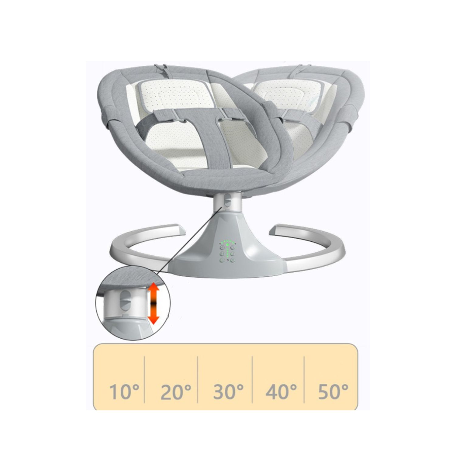 SILLA BABYLUNA MECEDORA SMART BEBÉS CON BALANCEO Y MÚSICA VERDE - 2