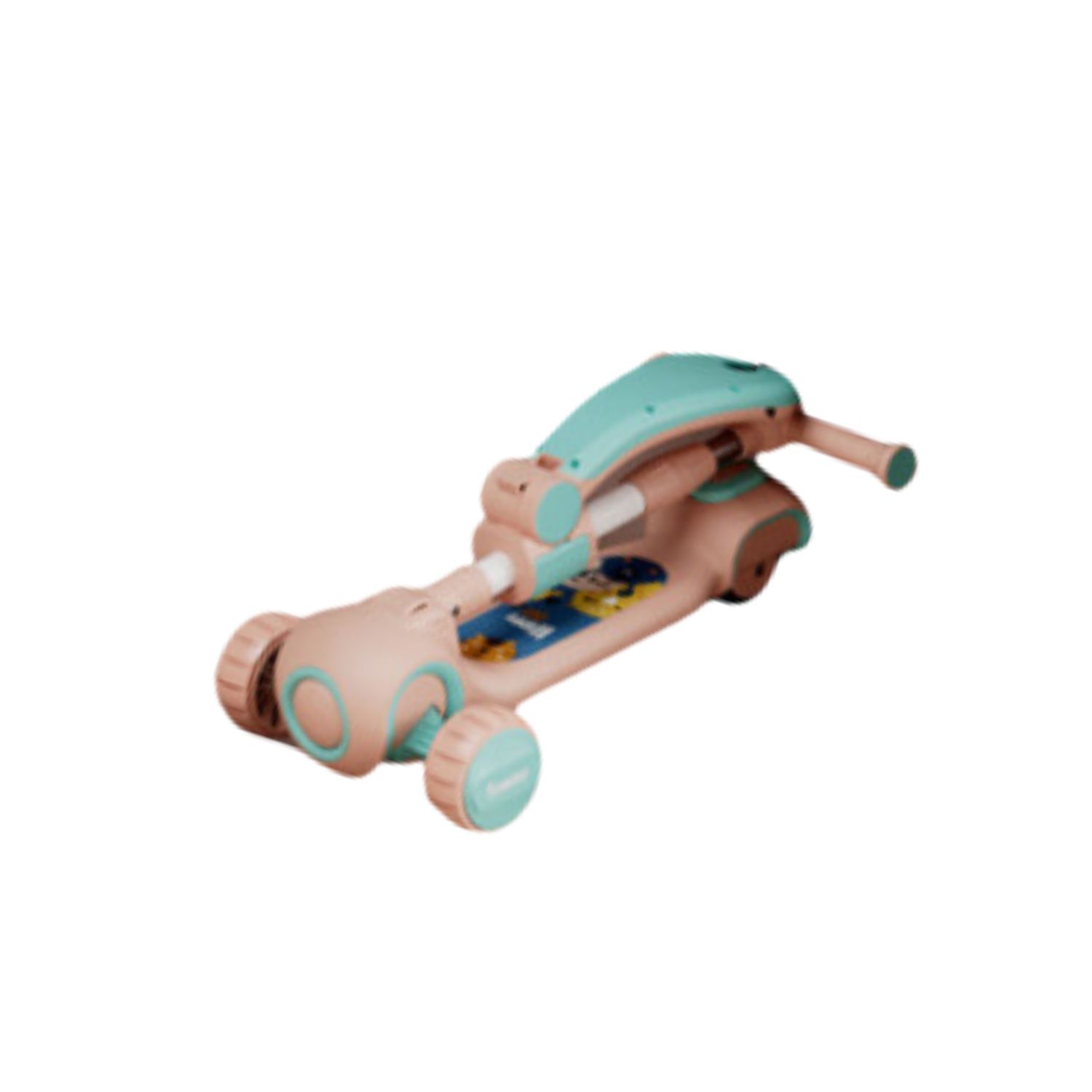 SCOOTER 3 EN 1, CON ASIENTO Y MANUBRIO, RUEDA LUCES Y SONIDO ROSA - 2