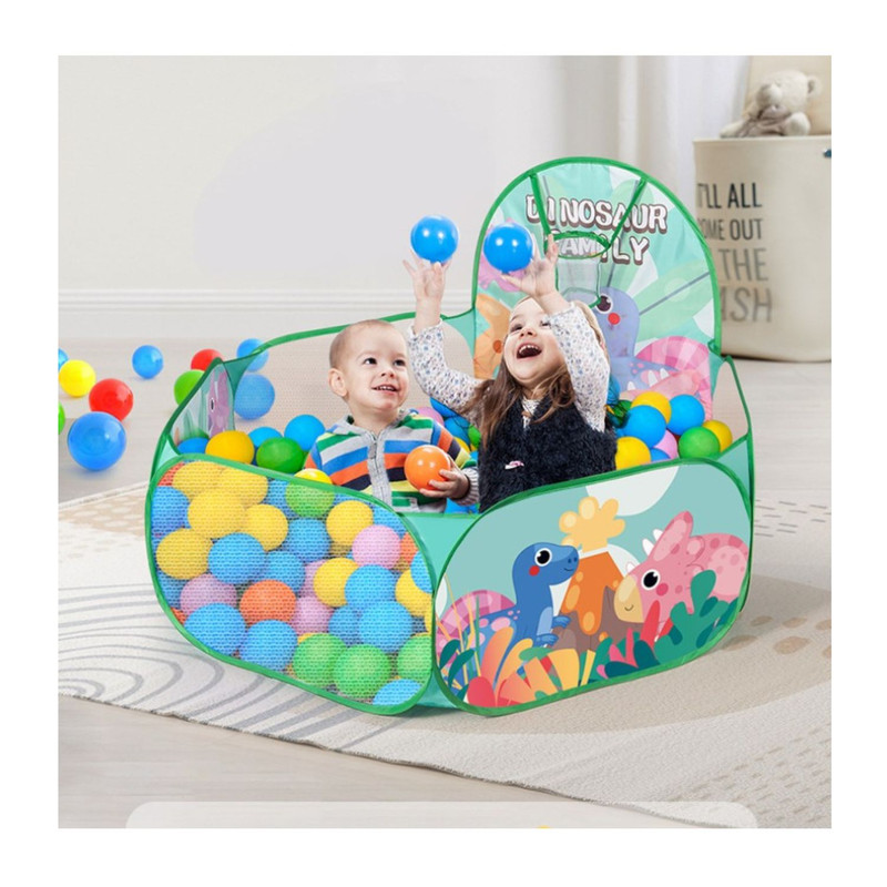 PISCINA BABYLUNA PELOTAS PLEGABLE CON 50 PELOTAS MULTICOLOR VERDE - 3