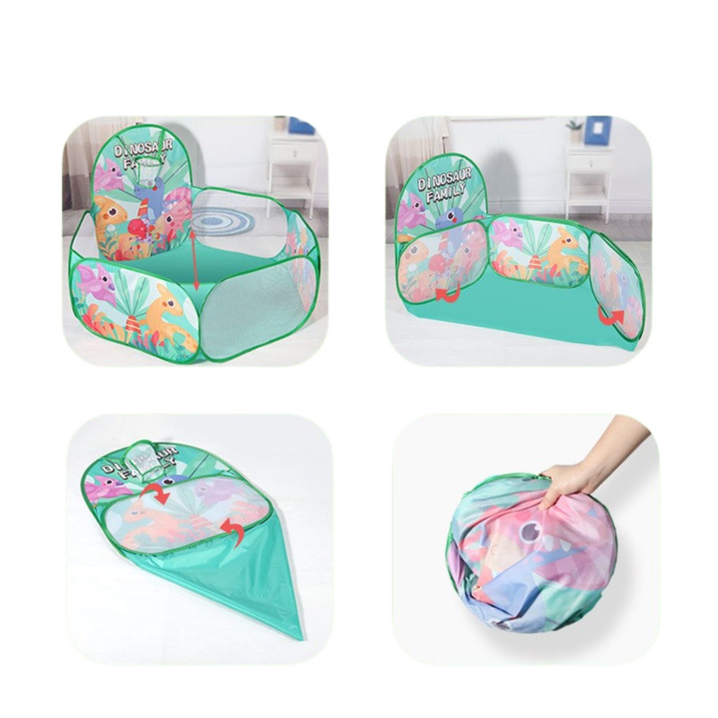 PISCINA BABYLUNA PELOTAS PLEGABLE CON 50 PELOTAS MULTICOLOR VERDE - 4