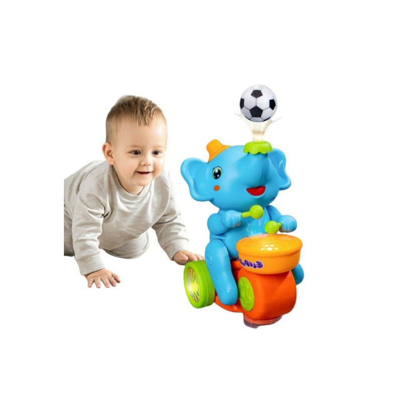 JUGUETE ELEFANTE CON TAMBOR, LUZ, SONIDO Y EQUILIBRIO PELOTA - 1